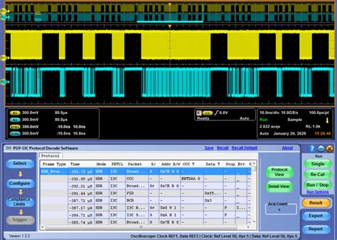 Oscilloscope Based Protocol Decode Software