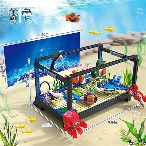 Build Your Own Lego Aquarium with Marine Life Animals & Lights! (625Pcs ...