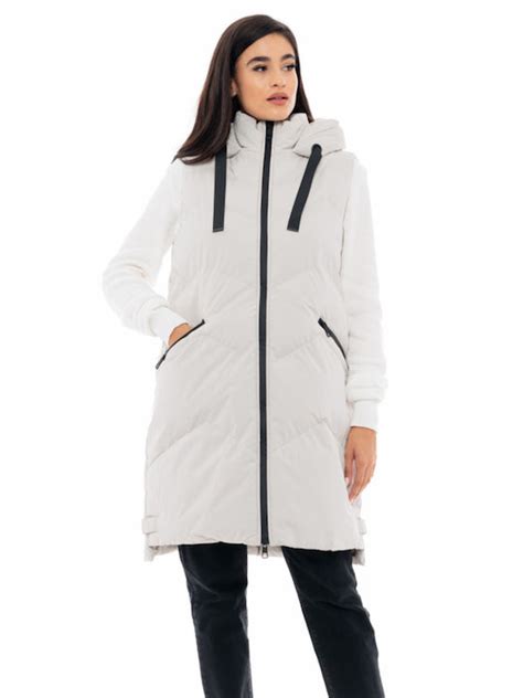 Biston 48 101 055 Μακρύ Γυναικείο Puffer Μπουφάν για Χειμώνα Ice