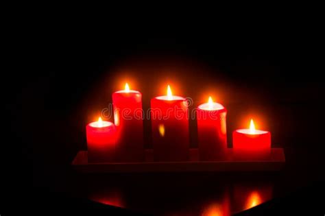 Red Candles Burning Stock Photo Image Of Peace Warmly 27788624