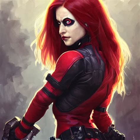 Portrait Of A Girl Wearing Deadpool Costumes Upper Stable Diffusion