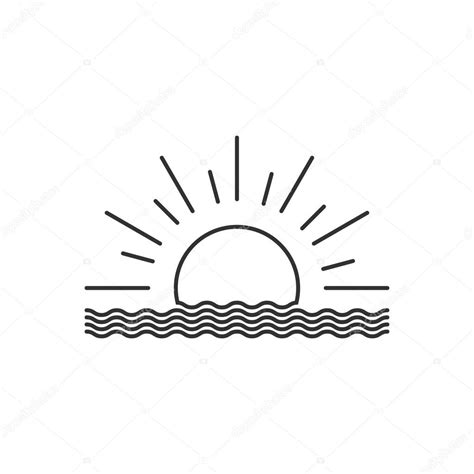 Images: sunset outline | Vector outline sunset or sunrise icon. — Stock ...