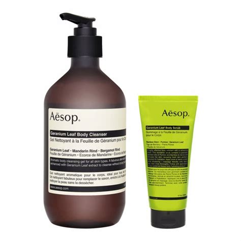 Aesop Geranium Leaf Body Cleanser 500ml Body Scrub 180ml Bundle Set