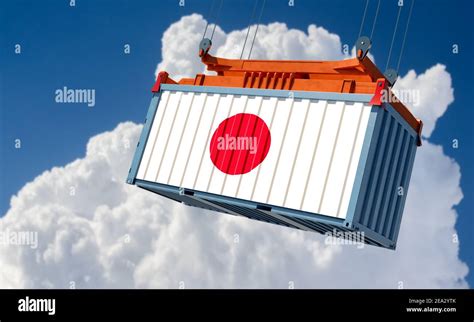 Shipping Container With Japan Flag 3d Rendering Stock Photo Alamy