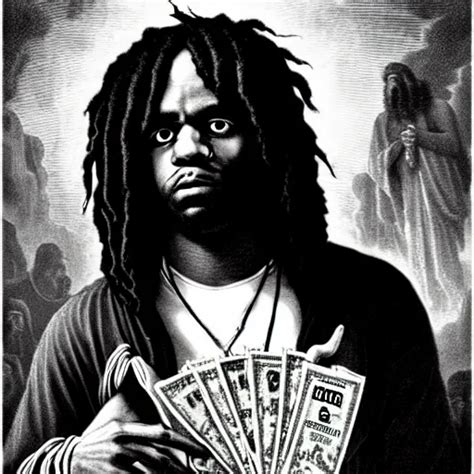 Highly Accurate Cheef Keef Rapper Holding Stacks Of Stable Diffusion