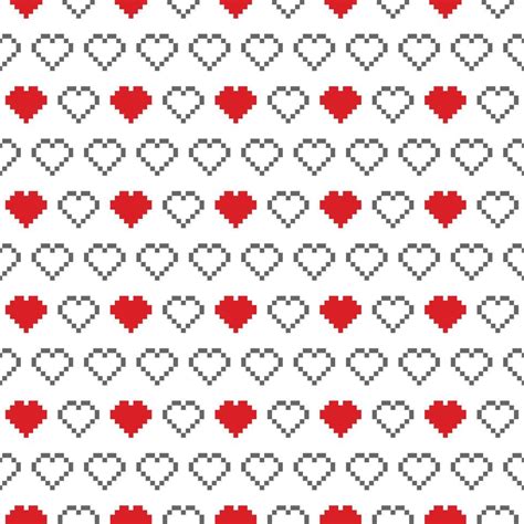 Seamless Pixel Heart Pattern Swatch 20469381 Vector Art at Vecteezy