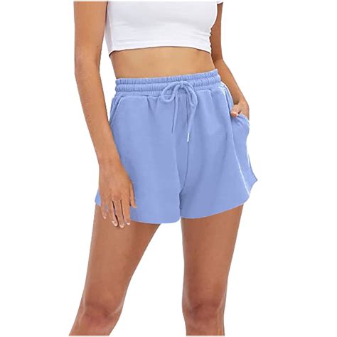 Tkycmsuak Women Casual Shorts Drawstring Comfy Elastic Waist Shorts