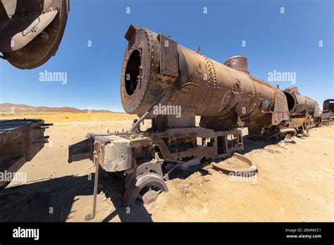 Train Cemetery Cementerio De Trenes In Uyuni In Bolivia Stock Photo