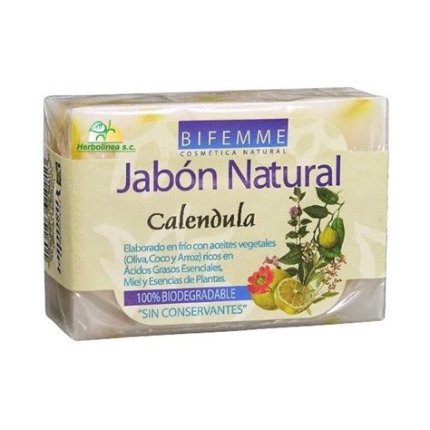 JABÓN NATURAL DE CALÉNDULA BIFEMME 100 GR Herbolínea S C