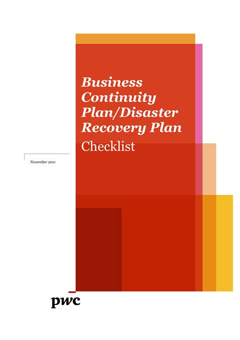 Disaster Recovery Plan Checklist Template For Business Continuity