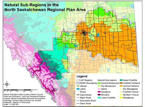 Natural Subregions Of Alberta Within The North Saskatchewan Regional