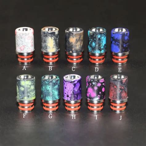 Pilot Vape Colorful 510 Epoxy Resin And Stainless Steel 510 Drip Tip E Cigarette 510 Mouthpiece