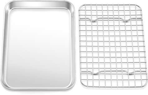 Amazon Teamfar Toaster Oven Pan With Rack Set X X