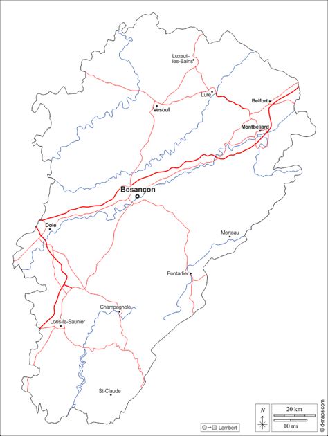 Franche Comté carte géographique gratuite carte géographique muette