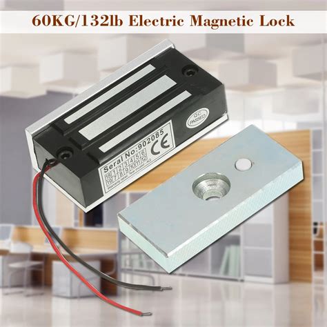 KKmoon 60KG/132lb Electric Lock Magnetic Door Lock Fail Secure DC 12V ...