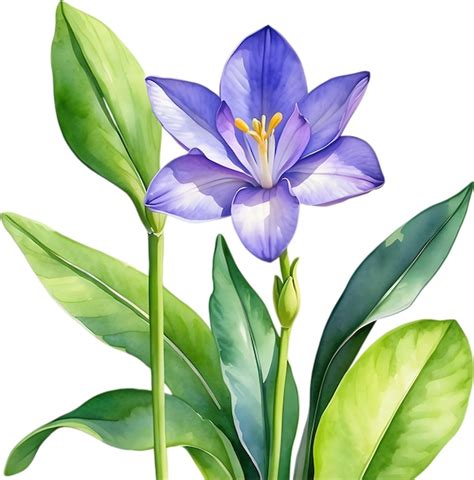 Premium PSD Watercolor Painting Of A Water Hyacinth Flower