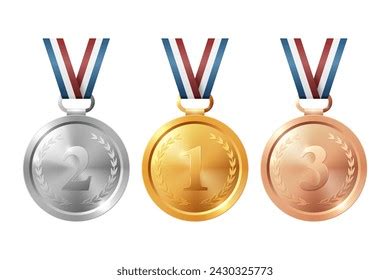 Golden Silver Bronze Medals Vector Illustration Stock Vector (Royalty ...