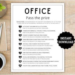 Office Pass the Prize Office Party Games Work Games Office Games Games ...