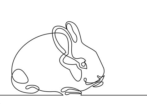 Rabbit Continuous Line Drawing 35523017 Vector Art At Vecteezy