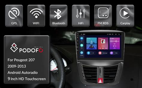 Podofo Carplay Android Autoradio für Peugeot 207 2006 2015 2G 64G 9