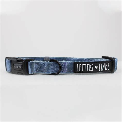 Blue Camo Dog Collar - Letters And Links