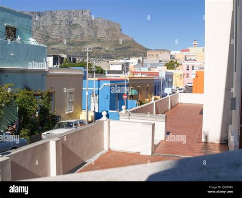 View From Bo Kaap District To Table Mountain From Distinctively Colored