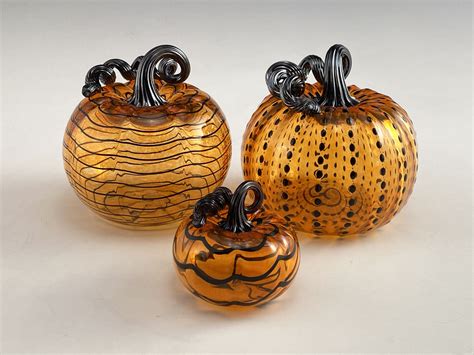 Orange Spooky Pumpkins — Leonoff Art Glass