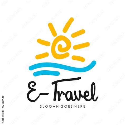 Travel And Tour Agency Vector Logo Design Beach Sea City Temple