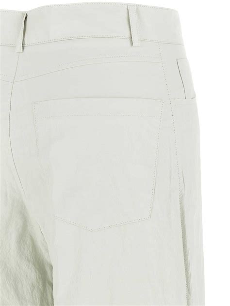 Nude Leather Effect Pants White Women E