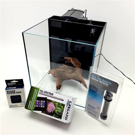 Lifegard Aquatics Low Iron Chrystal Built In Back Filter Fish Aquarium