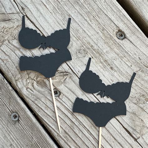 Lingerie Cupcake Toppers Bridal Shower Cupcake Toppers Bra Etsy