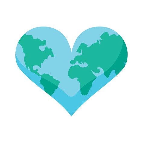 earth with heart shape 11033642 Vector Art at Vecteezy