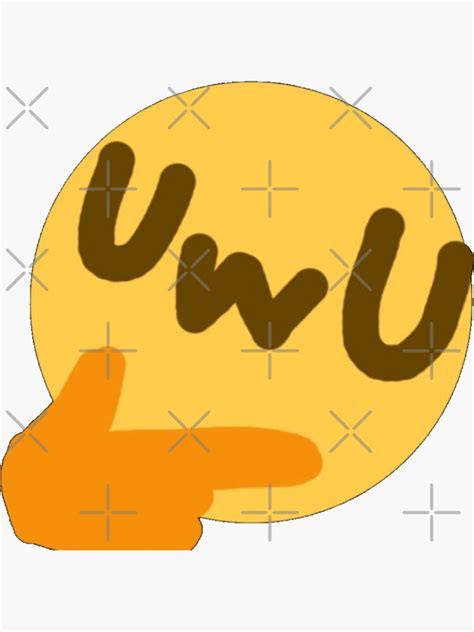 Funny Uwu Emoji Face Sticker By Riv X Redbubble