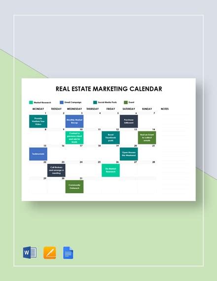 Marketing Calendar Template 30 Excel Pdf Documents Download