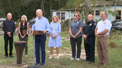 Joe Biden Visiting Live Oak Florida After Hurricane Idalia