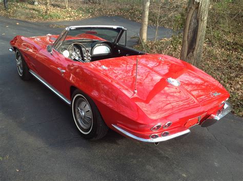 1964 Corvette Convertible Stingray Chevrolet 4 Speed 327 Red Black Low