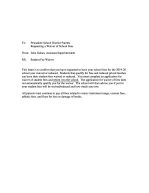 Free Editable Waiver Letter Templates In Ms Word Doc Pdffiller