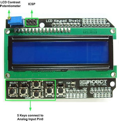 1602 LCD Board Keypad Shield Blue Backlight Buy In Pakistan