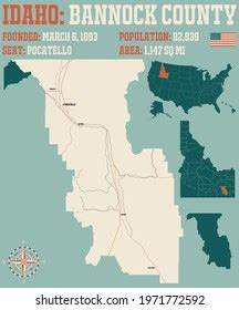 Large Detailed Map Bannock County Idaho Stock Vector (Royalty Free ...