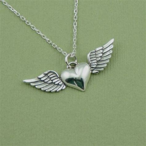 Heart With Wings Necklace Sterling Silver Winged Heart Necklace