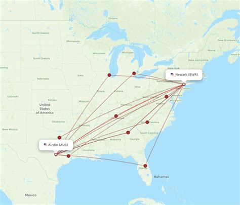 All Flight Routes From New York To Austin EWR To AUS Flight Routes