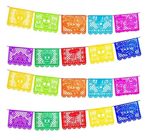 Papel Picado Enramada Día De Muertos Papel 10 Tiras De 5 Mts Meses