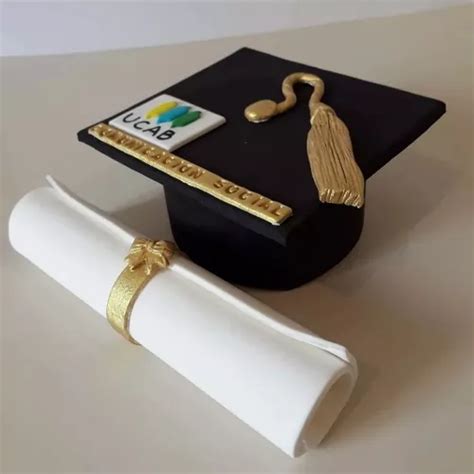 Topper De Graduacion Birrete Y Diploma En Fondant Reposteria MercadoLibre