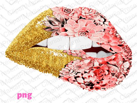 Lips Sublimation Bundle Lips Flowers Lips PNG Transparent Background