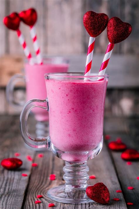 Delicious Pink Milkshake With Fresh Strawberries