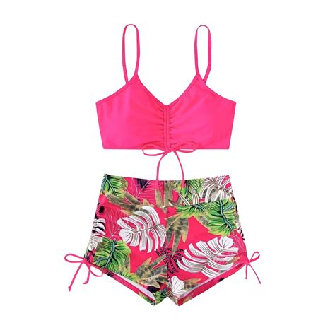 Knosfe Bikini Sets For Women Beach Tie Side High Waisted Swimwear Sexy