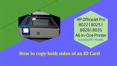 Hp Officejet Pro 8025 8025e 8020 8035 Printer How To Copy An Id Card Youtube