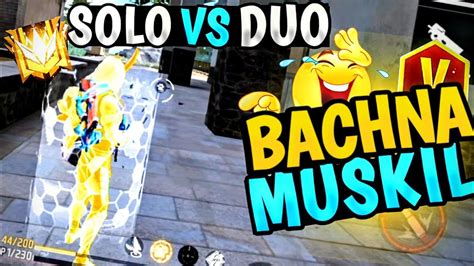 Bachna Muskil In Solo Vs Duo Gameplay 🥵 Free Fire Solo Vs Duo