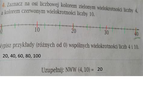 Zadanie Zaznaczy Na Osi Liczbowej Kolorem Zielonym Wielokrotno Ci