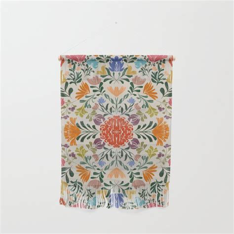 Florals From Mexico Wall Hanging Tapestry Woven Tapestry Wall